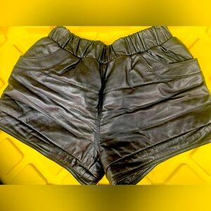 Genuine real leather shorts fits size M or L